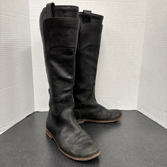 Frye Shoes Frye Paige Tall Black Leather Riding Boots Leather Low